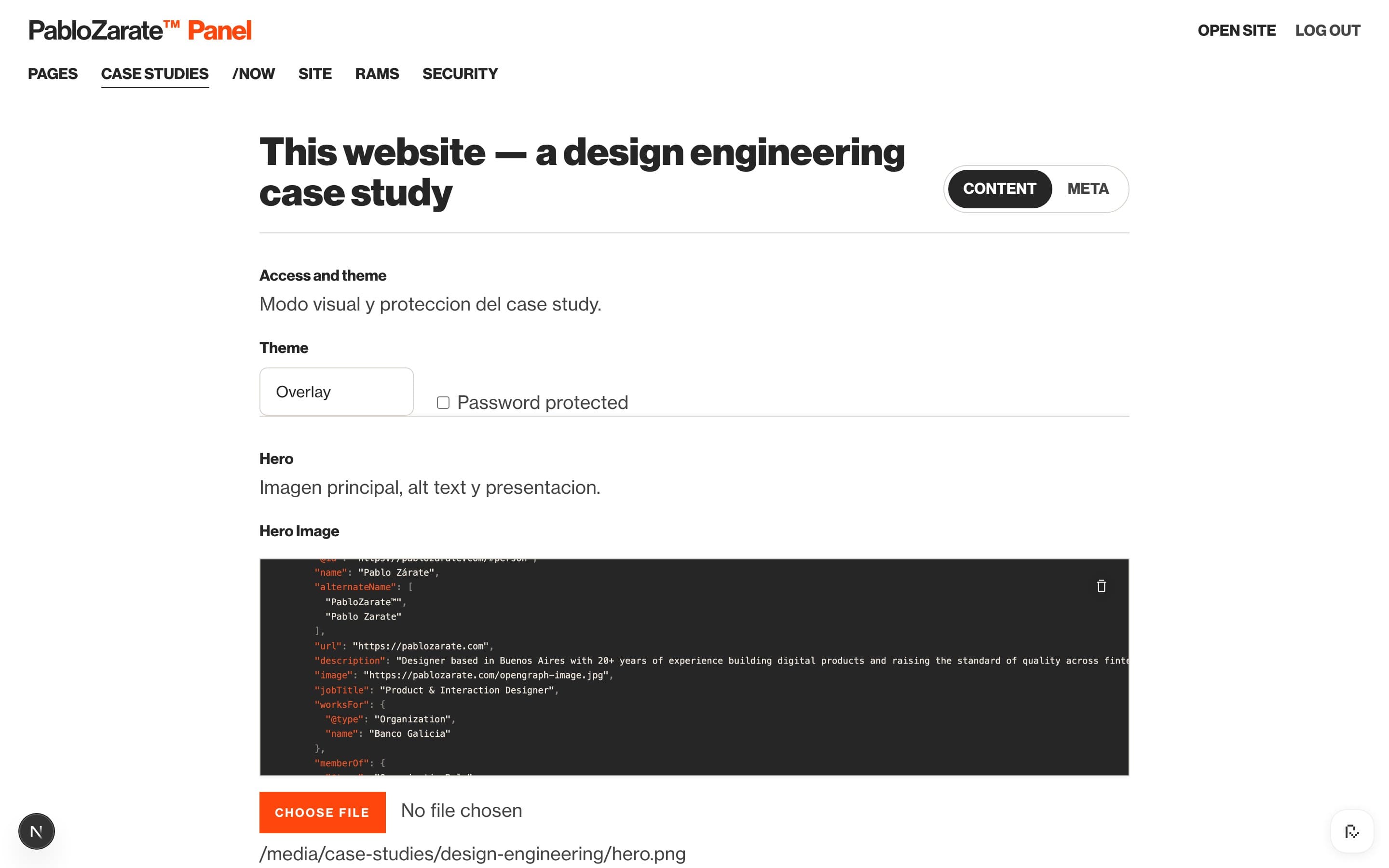 The tailor-made CMS built for this site