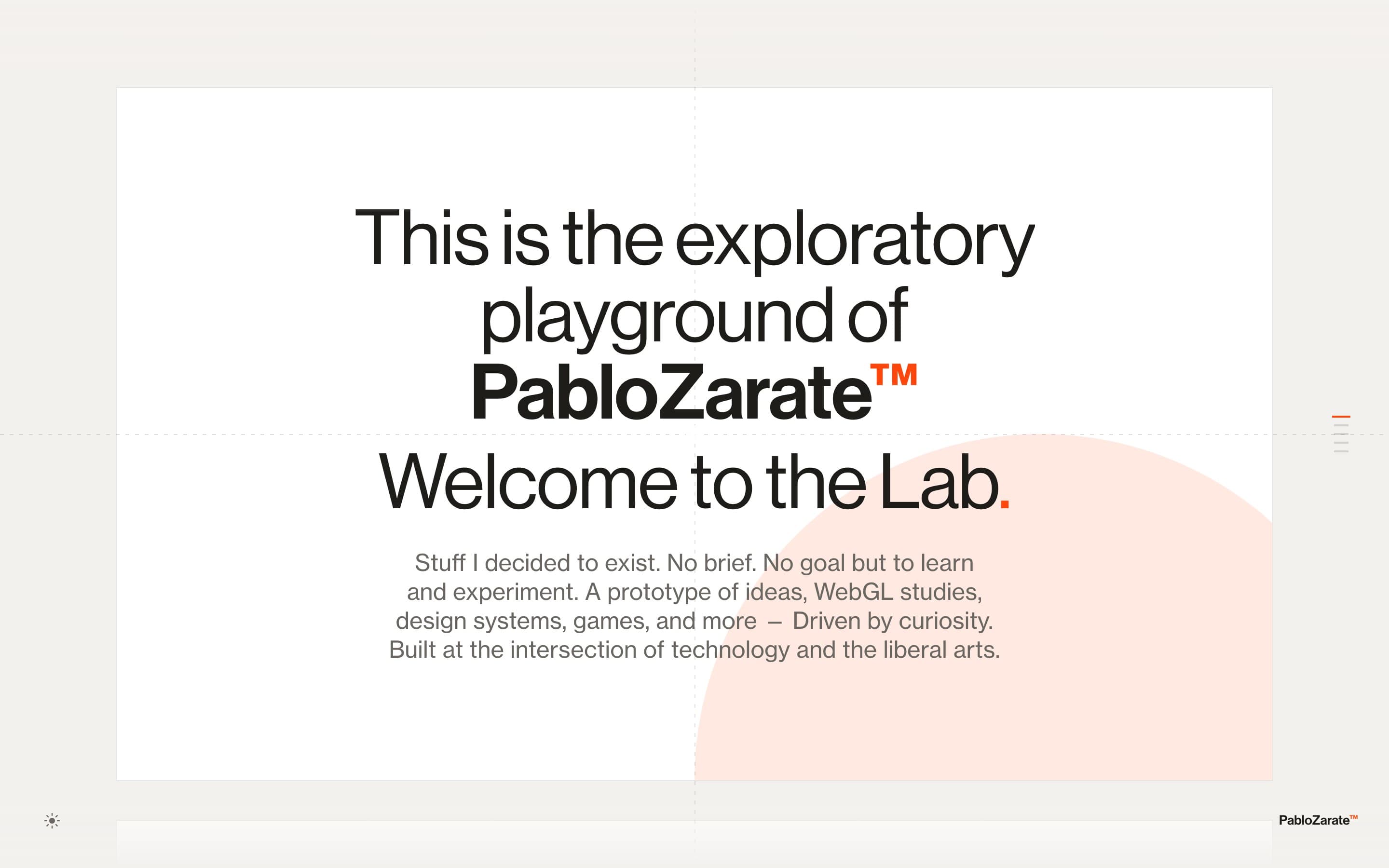 The PabloZarate Lab WebGL playground at lab.pablozarate.com